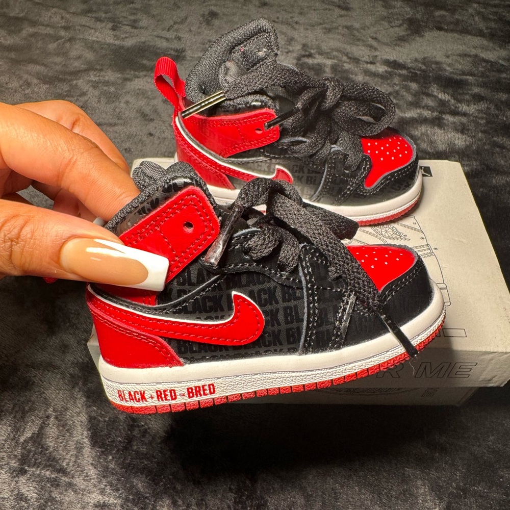 Air Jordan 1 Mid SS TD 'Black + Red = Bred